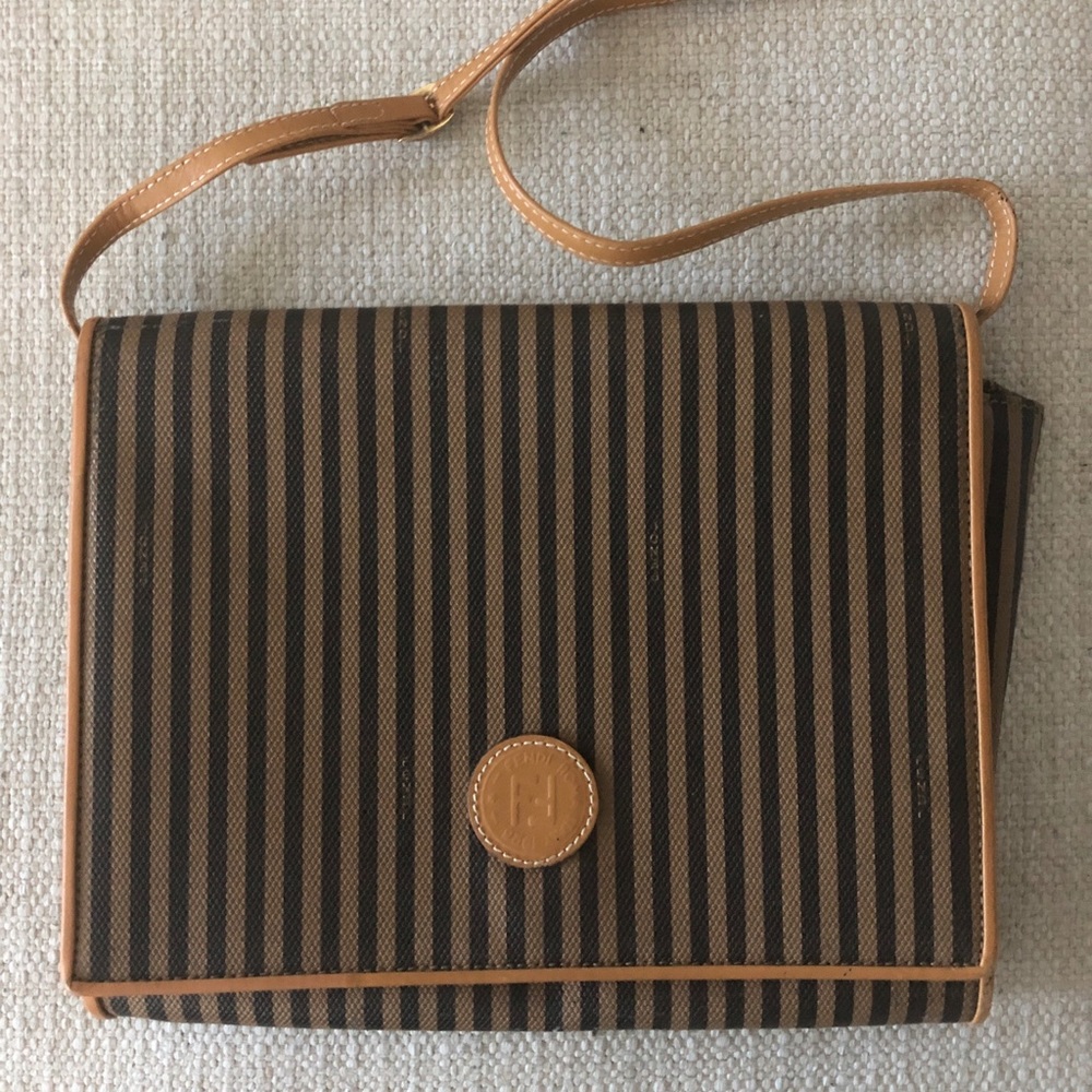 Authentic Vintage Fendi logo crossbody bag